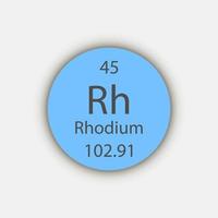 Rhodium-Symbol. chemisches Element des Periodensystems. Vektor-Illustration. vektor