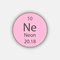 neon symbol. kemiskt element i det periodiska systemet. vektor illustration.
