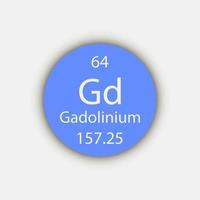 Gadolinium-Symbol. chemisches Element des Periodensystems. Vektor-Illustration. vektor