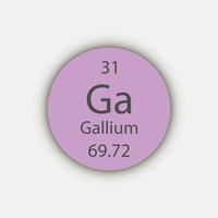 Gallium-Symbol. chemisches Element des Periodensystems. Vektor-Illustration. vektor