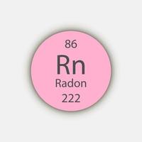 radon symbol. kemiskt element i det periodiska systemet. vektor illustration.