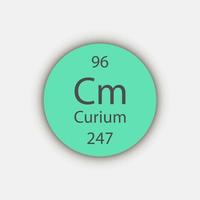 Curium-Symbol. chemisches Element des Periodensystems. Vektor-Illustration. vektor