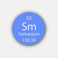 Samarium-Symbol. chemisches Element des Periodensystems. Vektor-Illustration. vektor