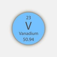 Vanadium-Symbol. chemisches Element des Periodensystems. Vektor-Illustration. vektor