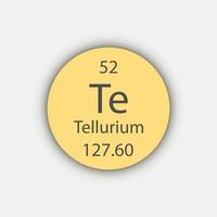 Tellur-Symbol. chemisches Element des Periodensystems. Vektor-Illustration. vektor