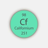 Kalifornien-Symbol. chemisches Element des Periodensystems. Vektor-Illustration. vektor