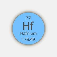 hafnium symbol. kemiskt element i det periodiska systemet. vektor illustration.