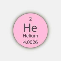 Helium-Symbol. chemisches Element des Periodensystems. Vektor-Illustration. vektor