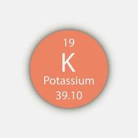 Kalium-Symbol. chemisches Element des Periodensystems. Vektor-Illustration. vektor