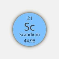 Scandium-Symbol. chemisches Element des Periodensystems. Vektor-Illustration. vektor