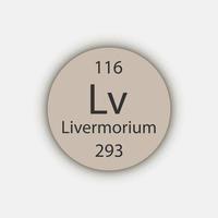 Livermorium-Symbol. chemisches Element des Periodensystems. Vektor-Illustration. vektor