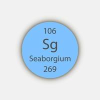 Seaborgium-Symbol. chemisches Element des Periodensystems. Vektor-Illustration. vektor