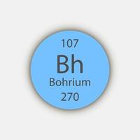 bohrium symbol. kemiskt element i det periodiska systemet. vektor illustration.