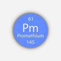 Promethium-Symbol. chemisches Element des Periodensystems. Vektor-Illustration. vektor