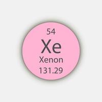 xenon symbol. kemiskt element i det periodiska systemet. vektor illustration.