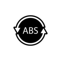 plast återvinna symbol abs 9 vektor ikon. plaståtervinningskod abs.