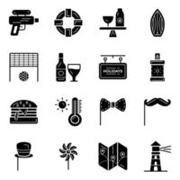 Sommer- und Feiertags-Icons-Pack vektor