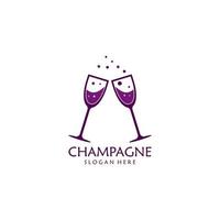 champagne logotyp vektor ikon illustration