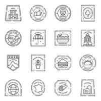 packa av pass imprinted frimärken ikoner vektor