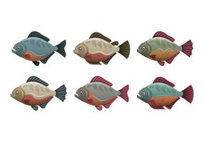 piranha fisk vektor illustration samling