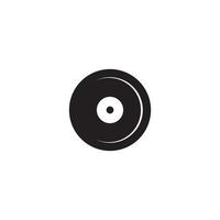 vinyl disk spela in musik logotyp vektor ikon illustration