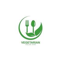 menschliche gesunde vegetarische lebensmittel logo vektor symbol illustration