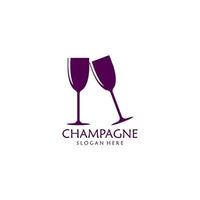 champagne logotyp vektor ikon illustration