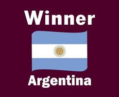 argentinien flaggenband gewinner mit namen symbol endgültiges fußballdesign lateinamerika vektor lateinamerikanische länder fußballmannschaften illustration