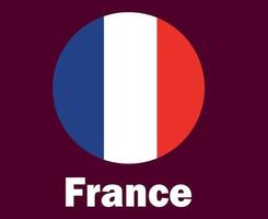 Frankrike flagga med namn symbol design Europa fotboll slutlig vektor europeisk länder fotboll lag illustration