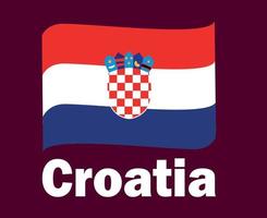 kroatien karte flagge mit namen symbol design europa fußball finale vektor europäische länder fußballmannschaften illustration