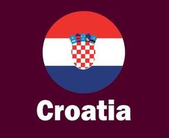 kroatien flagge mit namen symbol design europa fußball finale vektor europäische länder fußballmannschaften illustration