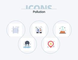 Umweltverschmutzung flach Icon Pack 5 Icon Design. Rohr. Panzer. Abfall. Umweltverschmutzung. Umweltverschmutzung vektor