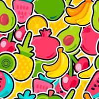 färska bär sommarfrukter blandar sömlösa mönster vektor