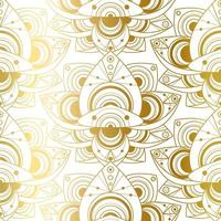nahtloses Muster mit natürlicher goldener Lotuskunst vektor