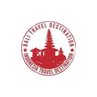 Bali-Logo-Schild. reisestempel mit dem namen und der karte der insel vektor