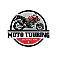 Touren- und Abenteuer-Motorrad-Logo-Vektor vektor