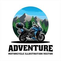 Touren- und Abenteuer-Motorrad-Logo-Vektor vektor