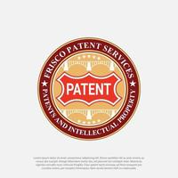patentiertes Badge-Konzept. patentiertes Eigentum Patent-Vektor-Logo-Design vektor