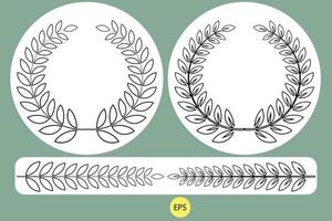 krans silhuett uppsättning, krans vektor linje konst illustration