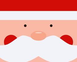 stänga upp jultomten ansikte med hans röd hatt. glad jul begrepp. tecknad serie vektor stil för din design.