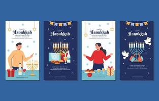 Hanukkah sociala medier mall vektor