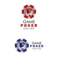 Glücksspielmünze mit Welt- oder Erdbild-Grafikikonenlogodesign-Zusammenfassungskonzept-Vektorvorrat. kann als Symbol für Poker oder Spiel verwendet werden vektor