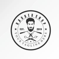 professioneller und edler mann haarschnitt werkzeuge bild grafik symbol logo design abstraktes konzept vektor stock. kann als Symbol für den Friseursalon verwendet werden.