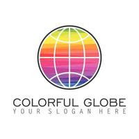 Globus oder Erde mit einer Vielzahl von Farben oder Regenbogen Bild Grafik Symbol Logo Design abstraktes Konzept Vektor Stock. kann als gruppenbezogenes Symbol verwendet werden.