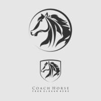 unik översikt häst i cirkel bild grafisk ikon logotyp design abstrakt begrepp vektor stock. kan vara Begagnade som en symbol associerad med djur-