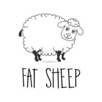 Fette Schafe, die bereit sind, in Linie aus Bildgrafik-Symbol-Logo-Design-abstraktem Konzept-Vektorbestand zu pelzen. kann als Symbol für Tiere oder Kinder verwendet werden vektor