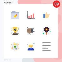 uppsättning av 9 modern ui ikoner symboler tecken för instrument trumma tycka om Framgång kopp redigerbar vektor design element