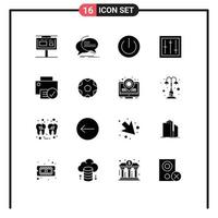 16 kreative Symbole moderne Zeichen und Symbole von Elektronikgeräten Sprachleistungselektronik editierbare Vektordesign-Elemente vektor