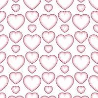 Nahtloses Muster von Herzumrissen in rosa Nuancen auf isoliertem Hintergrund. design für valentinstag, hochzeit, muttertagsfeier, grußkarten, einladungen, scrapbooking, heimtextilien. vektor