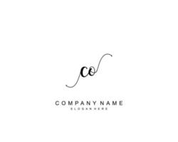 Initial Co Beauty Monogramm und elegantes Logo-Design, Handschrift-Logo der Erstunterschrift, Hochzeit, Mode, Blumen und Pflanzen mit kreativer Vorlage. vektor